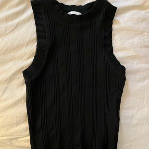 (2) black and tan Zara tanks